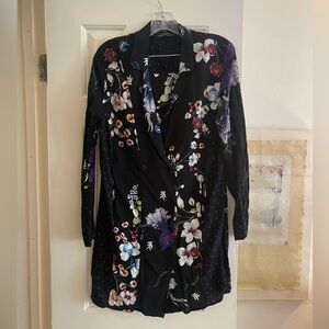 Zara Floral Blazer Shift Mini Dress